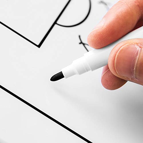 FORZA Coaching Whiteboard Marker Pens Set – Dry Erase Markers with Fine and Medium Tips, Magnetic Markers with Eraser, Fast Dry Low Odor Ink for Sports Coaching Boards & Teachers (Fine Tip [10 Pack])