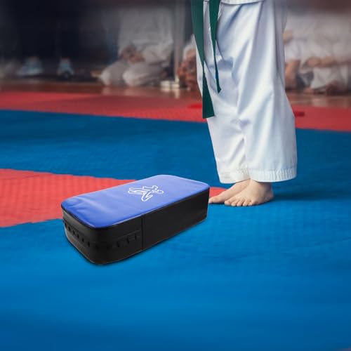 Beaupretty Taekwondo Kick Pad MMA Kickboxing Training Target Thickened Pu Curved Strike Shield Blue for Martial Arts Sparring and Boxing Gym Equipment