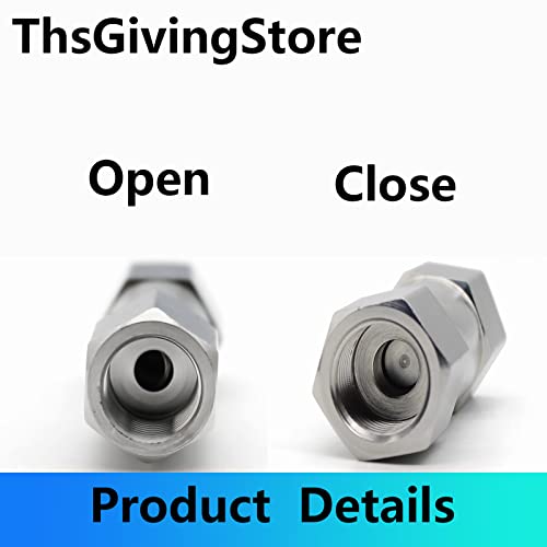 1/8 1/4 3/8 1/2 Inch G Female Thread 304 Stainless Steel Check Valve One Way Non-Return Valve for Water Oil Gas Check Valve(1/8 Inch) - size: 1/8 Inch