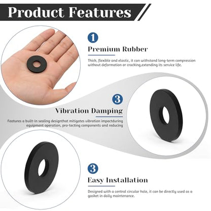 8 PCS Multi Purpose Rubber Spacer, 1-2/5" OD x 1/2" ID x 1/8" Thickness Rubber Washers for Screws, Anti Vibration Pads for Bolts, Car, Boat, Home (35 * 12 * 3mm) - size: 1-2/5" OD x 1/2" ID x 1/8" Thickness