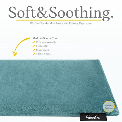 Qomfor - Microwavable Heating Pad - Blue Green - Lavender Scented Heat Pack - Therapeutic Heat Wrap for Neck, Shoulders & Period Cramps Pain Relief - Reusable Hot/Cold Therapy Bag - color: Green/Blue