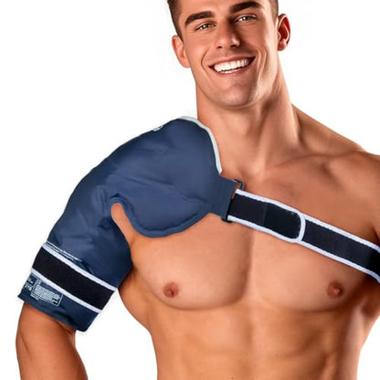 Magic Gel Shoulder Ice Pack Wrap - Reusable and Adjustable Arm Sling for Cold Shoulders Compression Men Women Pitchers Rotator Cuff - Easy to Freeze - style: Shoulder Ice Pack Large
