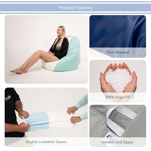 Teardrop Marine Beanbag (Medium, Multi) - color: White/Royal