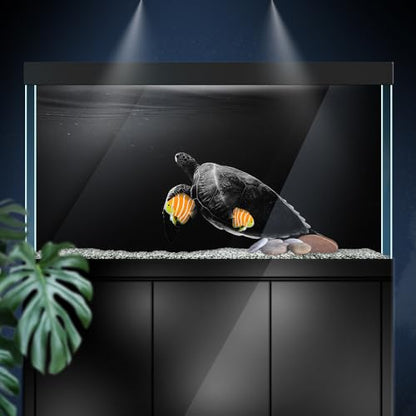 Aquarium Background Stickers - Turtle Water Black Self-Adhesive Fish Tank Reptile Terrarium Decor Poster (45 x 30 cm / (17.7 x 11.8 inches)) - size: 45 x 30 cm / (17.7 x 11.8 inches)