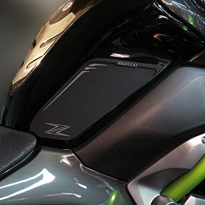 NIGHT CAT Motorcycle Gas Tank Protectors pad,Fuel Tank Protection Sticker,Compatible with Z900,Fuel Tank Side Traction mat,Anti-Slip(Z900 Black)