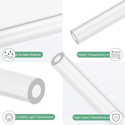 M METERXITY 2-Pack Clear Rigid Acrylic Pipe, 10mm[0.39"] ID x 20mm[0.79"] OD Plastic Round Tube for Water Cooling System/Lamps/Fountains/Aquariums/Display Stand, Acrylic Tubing [305mm/12IN] - size: 10mm ID x 20mm OD