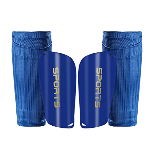 AIMISICAR Kids Youth Soccer Shin Guards for 3-15 Years Old, Boys & Girls - color: Blue, size: L ( 4'7" - 5'8" Tall )