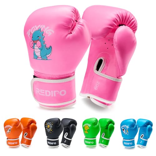 Kids Boxing Gloves, Youth Boxing Training Gloves for Kids 3-9 Year Boys and Girls, 4&6OZ Fighting Gloves, Punching Bag Kickboxing Thai Mitts MMA Training Sparring Gloves - color: Pink, size: 4OZ
