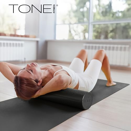 TONE Fitness Firm High-Density Foam Roller for Exercise, Massage & Recovery - color: Black, size: 24 Inch