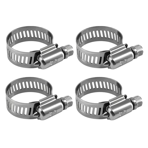 316L Stainless Steel Hose Clamps Marine Grade Corrosion Resistant Heavy Duty Clamps (14-27 mm, 5/8" - 1") 4Pcs - size: 14-27mm