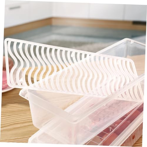 Ciieeo Plastic Refrigerator Storage Boxes 2pcs Rectangular Food Sealing Crisper for Meat Fish Produce Fresh Preservation