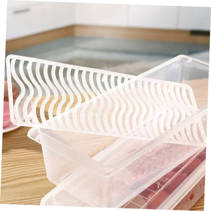 Ciieeo Plastic Refrigerator Storage Boxes 2pcs Rectangular Food Sealing Crisper for Meat Fish Produce Fresh Preservation
