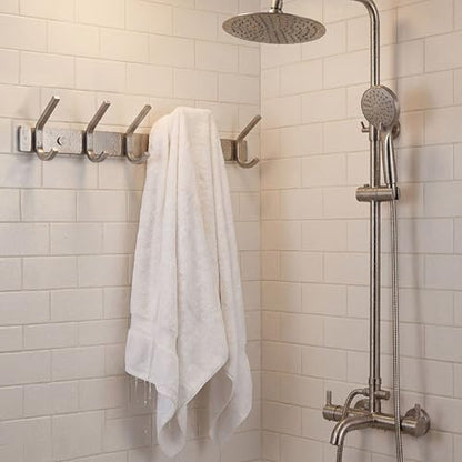 WEBI Heavy Duty SUS 304 Coat Bath Towel Hook Hanger Rail Bar with 6 Hooks, Brushed Finish for Bedroom, Bathroom,Foyers,Hallways Home,Office, C-CBG06 - size: 6 Hooks