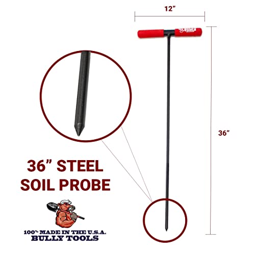Soil Probe Rod - 36-inch Steel with T-Style Handle, Durable Soil Sampling Tool, Septic Tank Locator, Underground Utility Locator, Soil Core Sampling Tool, Outdoor Use - 100% Made in USA