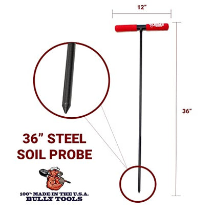 Soil Probe Rod - 36-inch Steel with T-Style Handle, Durable Soil Sampling Tool, Septic Tank Locator, Underground Utility Locator, Soil Core Sampling Tool, Outdoor Use - 100% Made in USA