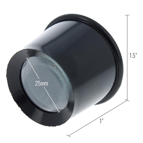 Universal Tool 7.5X Plastic Jewelers Loupe 25mm Diameter Glass Lens Magnifier - size: 7.5X