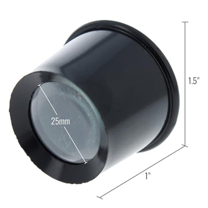 Universal Tool 7.5X Plastic Jewelers Loupe 25mm Diameter Glass Lens Magnifier - size: 7.5X
