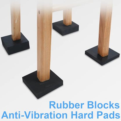 Rubber Blocks Anti-Vibration Hard Pads 2"/ 50mm Square Non-Slip Vibration Damping Mats for HVAC Air Compressor AC Units - 4 PCS 2" x 2" x 0.4" (10mm TH) - size: 0.4"/ 10mm Thickness