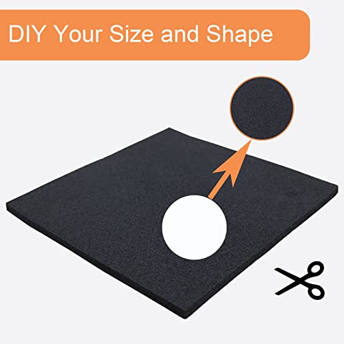 8 Pcs Black Adhesive Foam Padding, Closed Cell Foam Sheet 1/4" Thick 4 Inch X 4 Inch, Neoprene Rubber Pad Self Stick Anti-Slip Adhesive Anti Vibration Pad (4inX 4inX 1/4in, 8) - size: 4in X 4in X 1/4in