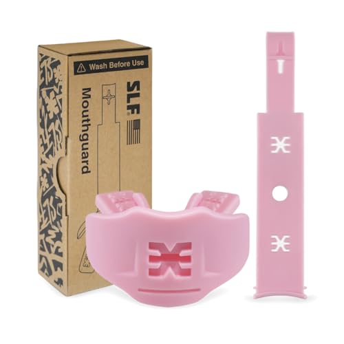 SLEEFS Soft Football Mouth Guard 2.0 - Youth Mouthguard with Strap (Removable) - Lip/Teeth Protector Mouthpiece - No Boil - for Youth/Adults, Maximum Air Flow for Flag Football, Lacrosse - Soft Pink - color: Soft Pink
