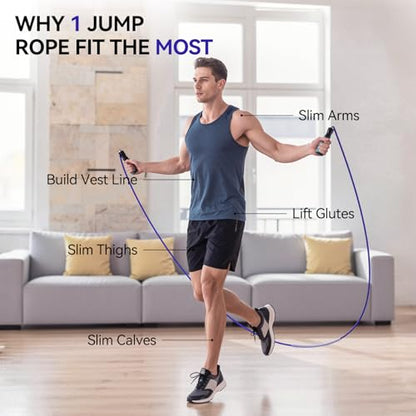 Jump Rope Cotton Adjustable Skipping Weighted jumprope for Women, Adult and Children Athletic Fitness Exercise Jumping Rope - color: Blue, size: 1pcs