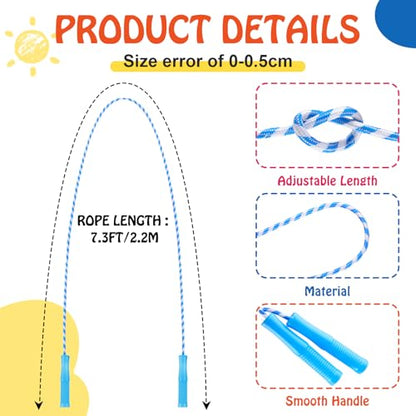 Soulchen 12 Sets Jump Rope Adjustable with Card Tag Rainbow Year-End Gift