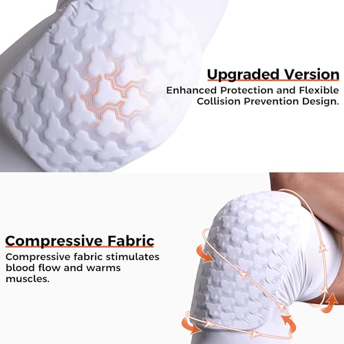 COOLOMG Basketball Knee Pads for Kids Youth Adult - color: White New, size: X-Small