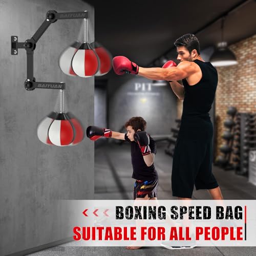 BaiYuan Wall Mount Speed Bag with Height Adjustable Bracket