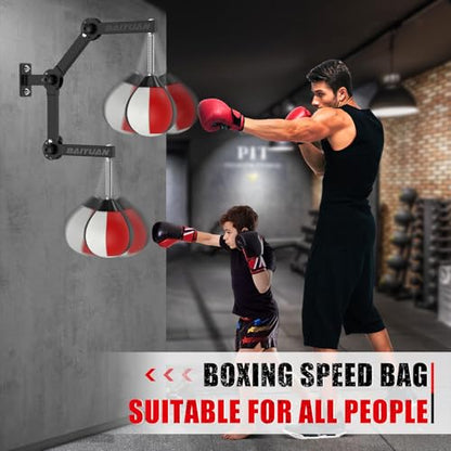 BaiYuan Wall Mount Speed Bag with Height Adjustable Bracket