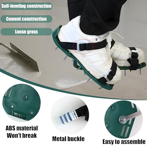 Self Leveling Cement Tool Kit,Epoxy Floor Kit,Self-Leveling Rake,Spike Shoes for Epoxy Flooring,Spike Roller for Self-Leveling,Floor Leveling Tools, 23.62~55.12 inch Telescopic Pole