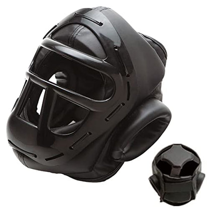 PFG Vital Caged Headgear for Boxing MMA Muay Thai Karate Training Kids Adults - color: Black, size: CH