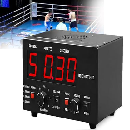 Interval Timer for Boxing and Gym Training with Adjustable Rest Time and Loop Reps, Multifunctional Stopwatch - color: Red