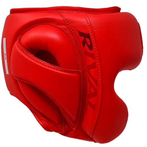 RIVAL Boxing RHG-Guerrero Headgear, Superior Visibility, Lacing Adjustment System, Handcrafted All-Leather Construction, Ergonomic Design - color: Red, size: X-Large