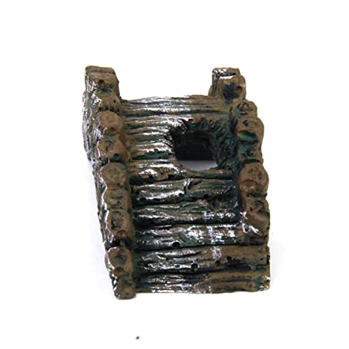 2pcs Aquarium Ornament Fish Tank Resin Landscape Bridge Iron Grey 50mm Tall 135x50mm Safe for Freshwater Aquatic Scene