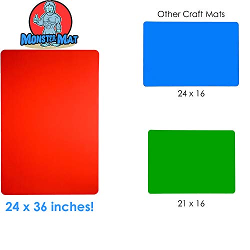 MonsterMat 36x24 Inch Extra Large Silicone Table Protector Craft Mat for Painting, Clay, Projects, Arts and Crafts, Soldering and Resin. Easy Clean Up and Storage. Largest Mat Available. (White) - color: White