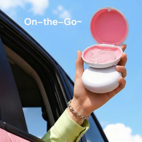2 Pack Retainer Case, Slim Aligner Case for Invisalign with Tool Kit - color: 2 Pack - WhitePink