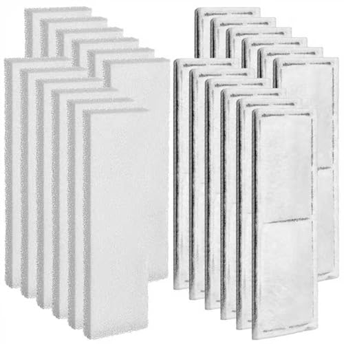 24 Pcs Carbon Filter Foam Pads and Foam Filters Compatible with U3 Range of Internal Underwater Sponge Aquarium Underwater Filter Accessories for Internal Replacement Aquarium Fish Tank