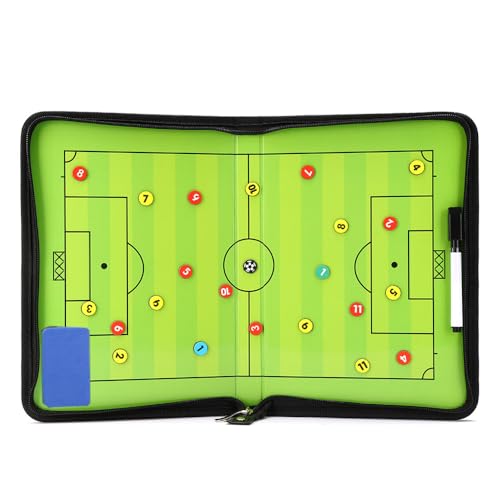 Soccer Coaching Board, Magnetic Soccer Clipboard for Coaches, Portable Strategy Football Coaches Board with Dry Erase, Marker Pen and Zipper Bag