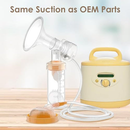 Maymom Pump Parts Compatible with Medela Symphony, 19mm Flange (Detachable Shield and Connector) Not Original Medela Symphony Replacement Pump Parts 45mL-Bottle Tube Cap Membrane Valve
