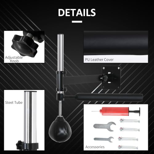 Soozier Speed Bag Boxing Punching Bag Lightweight Wall Mount 9" H x 7" Dia.