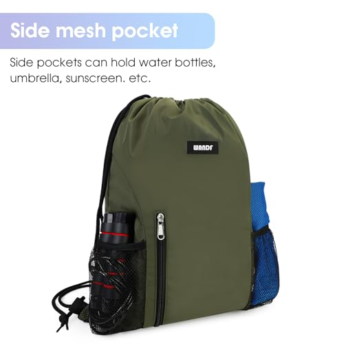 WANDF Drawstring Backpack, Gym Sackpack for Sports - color: Green