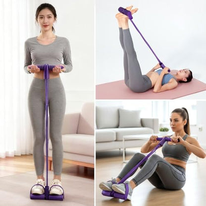 Fitness Resistance Bands- 6 Tube Pedal Ankle Puller with Handle & Tensile Rope for Exercise Sit Up Exercise Equipment Elastic Home Gym Equipment for Women Men - size: 8