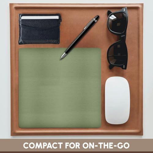 3dRose LLC 8 x 8 x 0.25 Inches Mouse Pad, Moss Green Greenish Grey Gray Muddy Plain Simple One Single Solid Color Brown Green Sage (mp_159859_1)