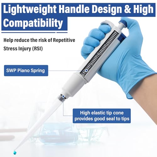 5 mL Micropipette, 1-5 mL Lab Single Channel Micro Pipettes, Adjustable Variable Volume for Liquid Laboratory Scientific School - size: 1000-5000μl
