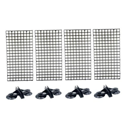 ORFOFE 30x15cm Grid Divider for Fish Tank Spliced Lattice Plate Aquarium Supplies 4 Suction Cups - color: Black