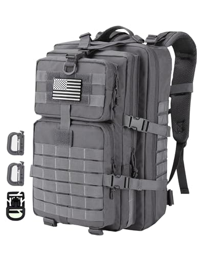 Hannibal Tactical MOLLE Assault Backpack, Tactical Backpack Military Army Camping Rucksack - color: Grey