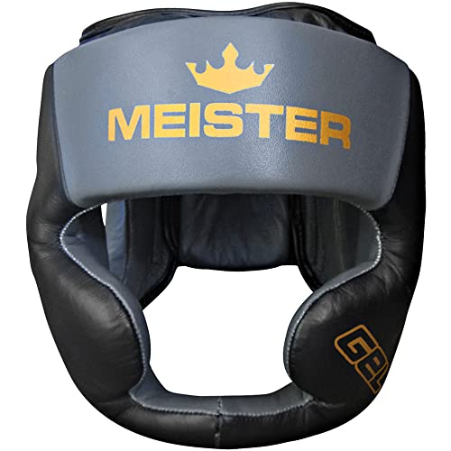 Meister Gel Full-Face Training Head Guard for MMA, Boxing & Muay Thai - Black/Charcoal - Large/X-Large