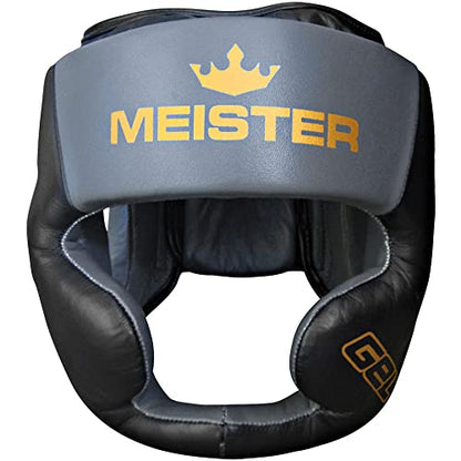 Meister Gel Full-Face Training Head Guard for MMA, Boxing & Muay Thai - Black/Charcoal - Small/Medium