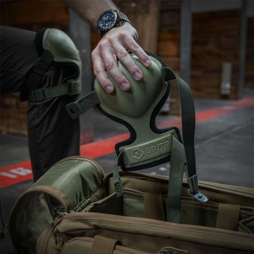 GRITR Tactical Knee Pads - Heavy Duty Knee Protectors, Range Green - color: Ranger Green