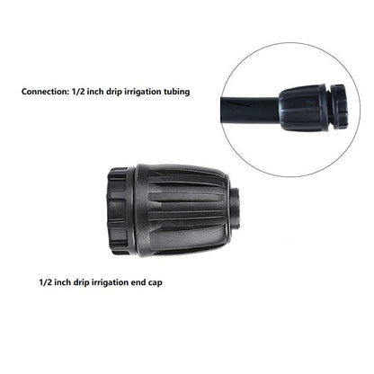 1/2 inch Drip Irrigation Fittings End Caps For (0.52" ID x 0.65" OD) 16mm Drip Irrigation Tubing Connectors End Plugs-10 Pack - size: 1/2" Tubing End Cap (10 Pack)